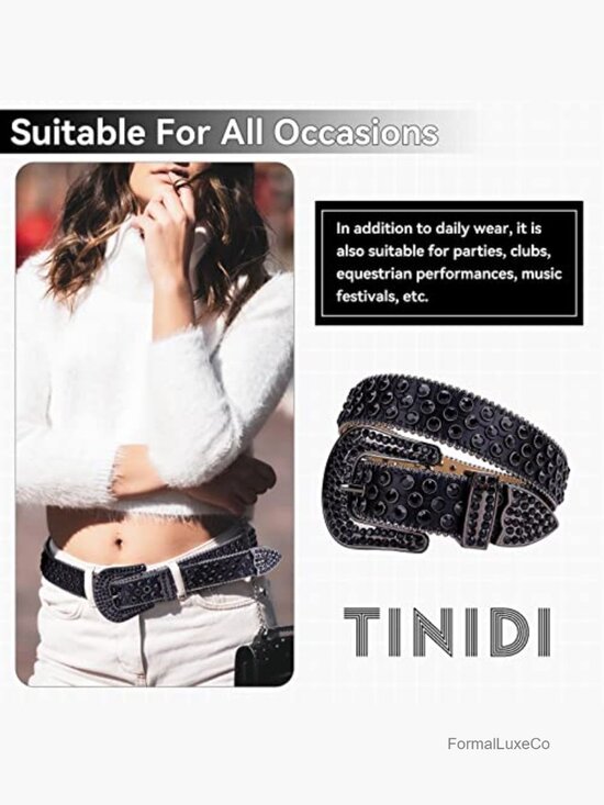 Bling Rhinestone Studded Leather Belt for Jeans Western Fashion main image 5